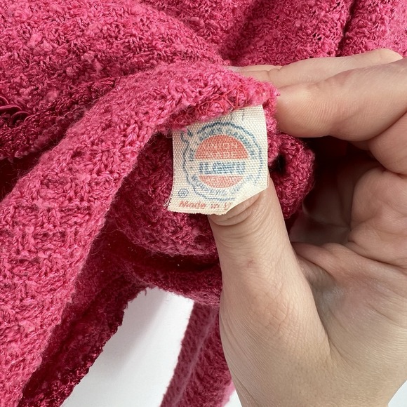 Vintage Castleberry Boucle Blazer Size 12 Pink‎ Tweed Jacket Union Made Classy - Picture 10 of 10